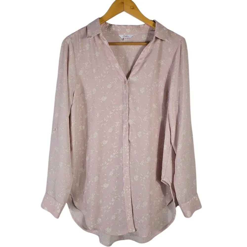 Candie's Light Pink Floral Button Down Shirt
